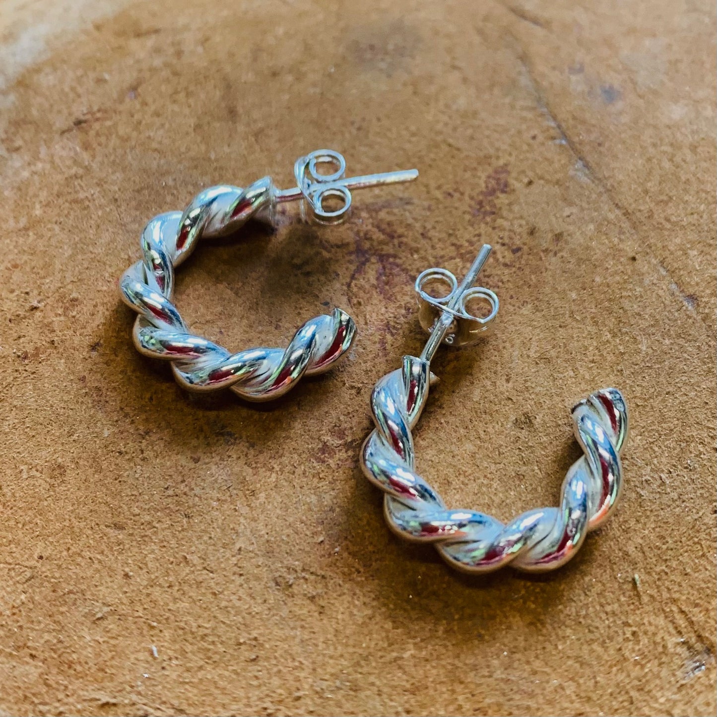 Silver Twisty hoops