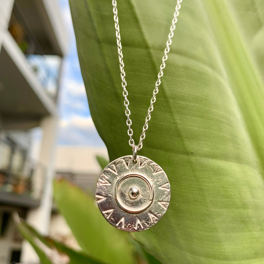 Sterling Silver Sun Disk Necklace