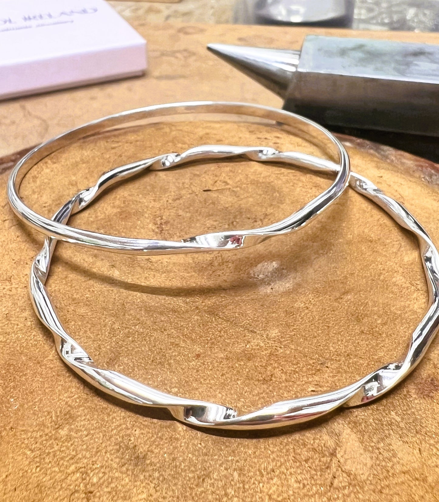 Silver Classic Twist Bangle