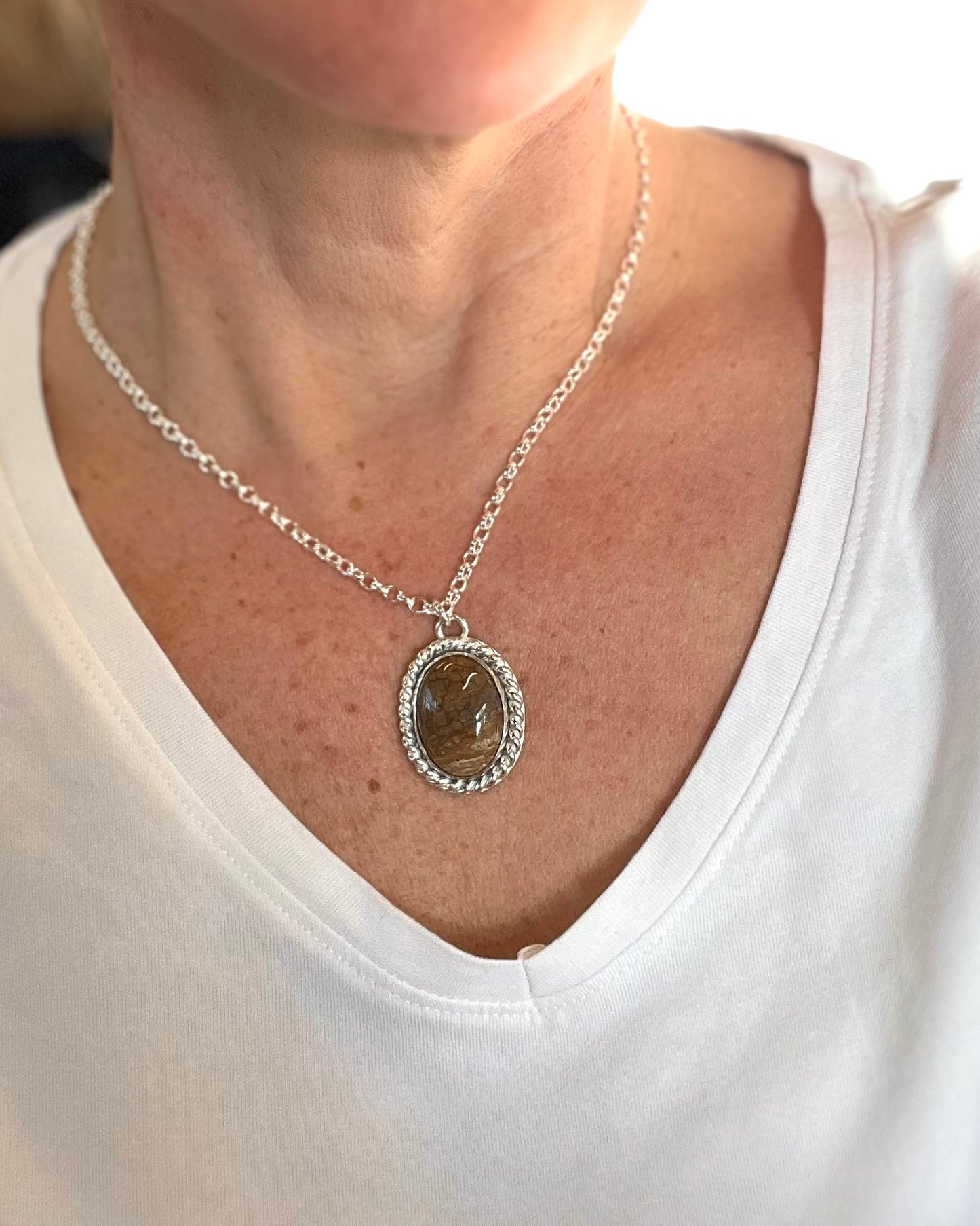 Sterling Silver Jasper Necklace