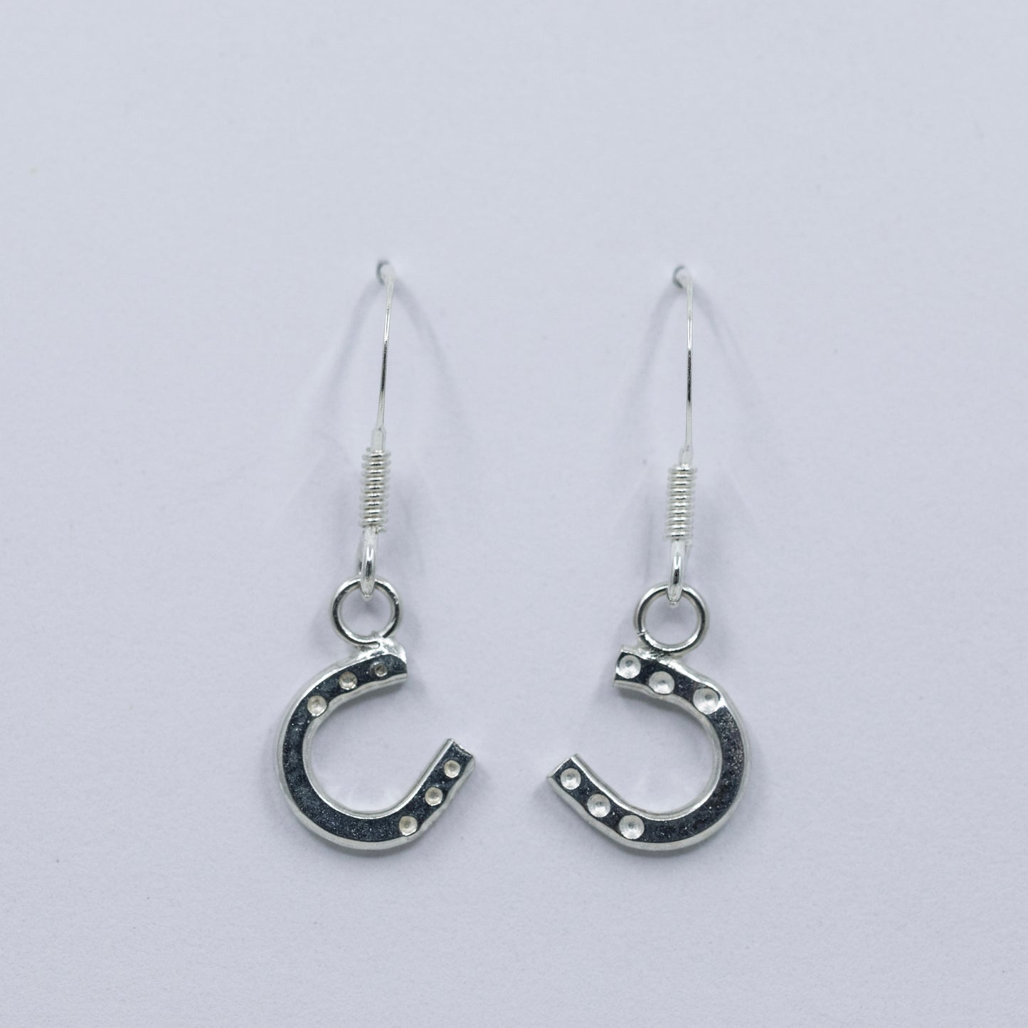 Sterling Silver Horseshoe drop earrings.