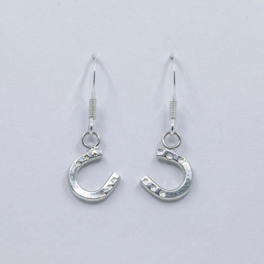 Sterling Silver Horseshoe drop earrings.