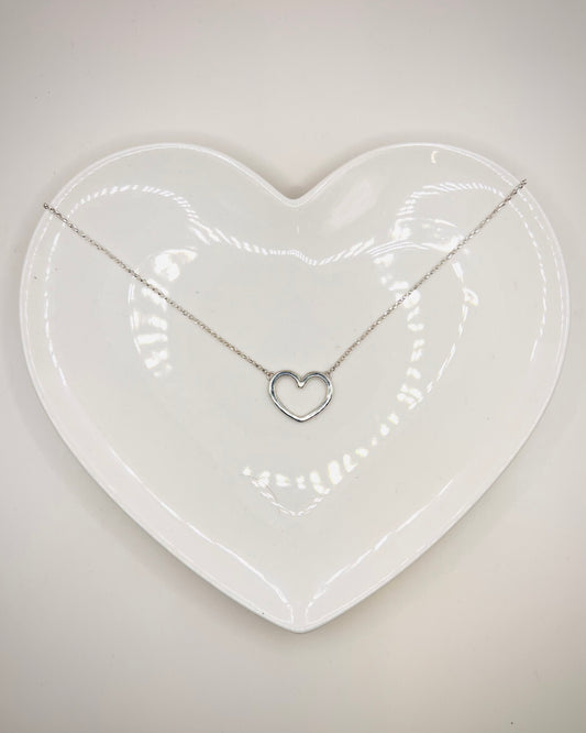 Sterling Silver Simple Heart Necklace